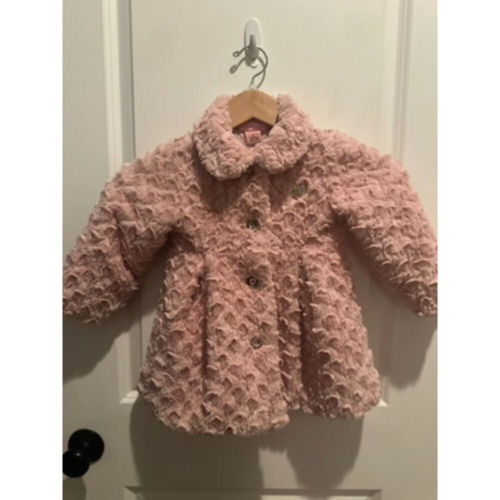 Juicy Couture Faux Fur Pink Girl's Coat Size 3T